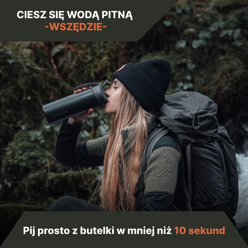 Sticlă turistică cu filtru Bachgold Selfpress Waterfilter 500 ml verde