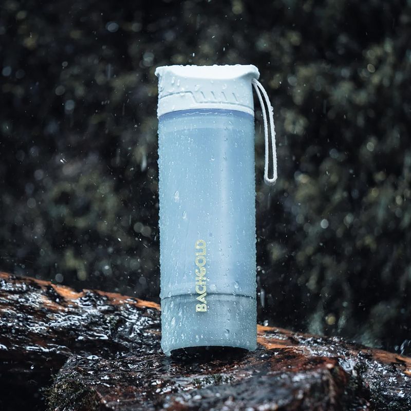 Sticlă turistică cu filtru Bachgold Selfpress Waterfilter 500 ml alb