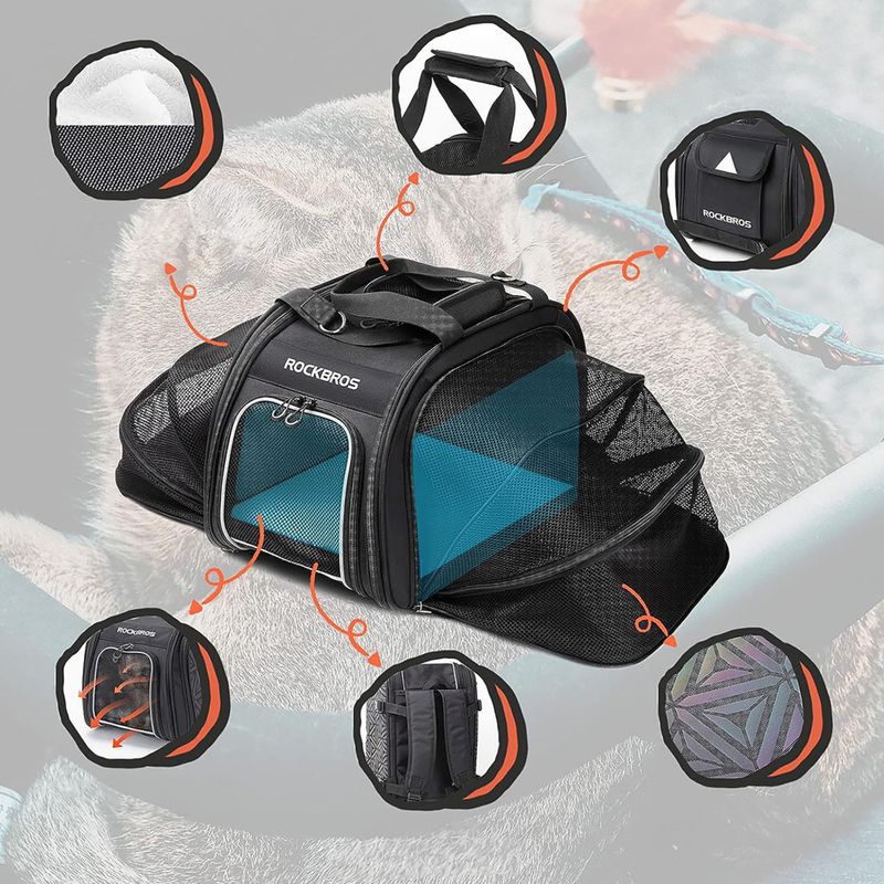 Geantă de bicicletă pentru transportul animalelor de companie Rockbros 30140028 25 l black 7