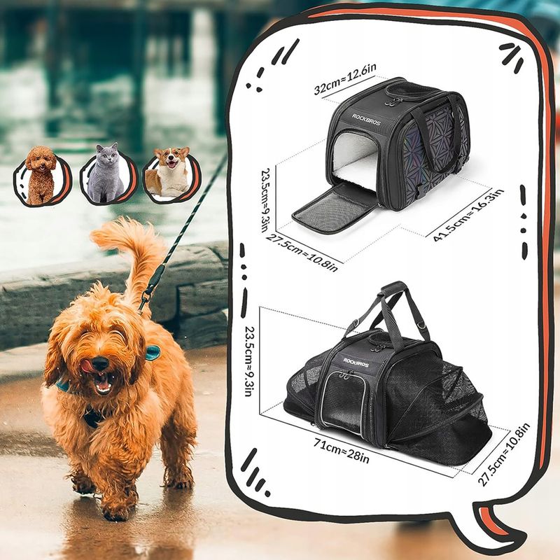 Geantă de bicicletă pentru transportul animalelor de companie Rockbros 30140028 25 l black 8
