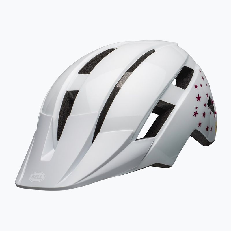 Cască de ciclism pentru copii Bell Sidetrack II Integrated MIPS white stars