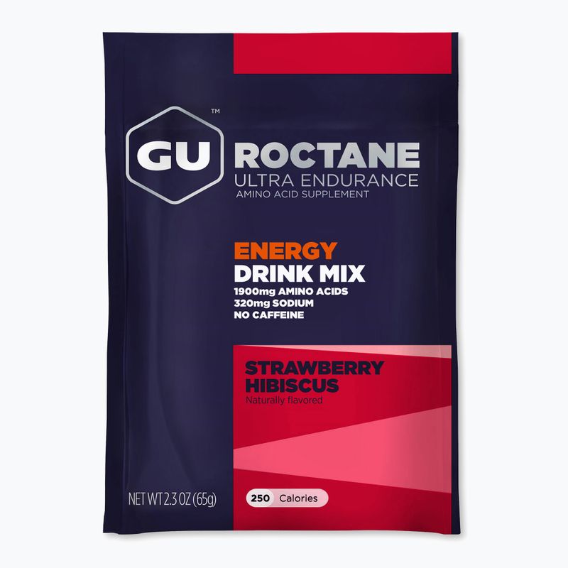 Băutură energizantă GU Roctane Energy Drink Mix 65 g strawberry/hibiskus