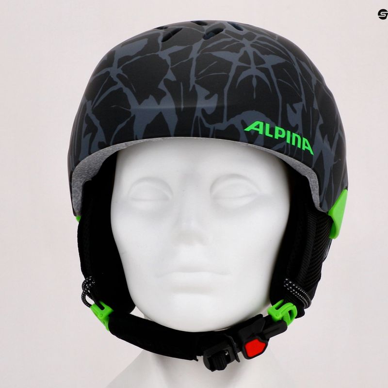 Căști de schi pentru copii Alpina Pizi black/green camo matt 15