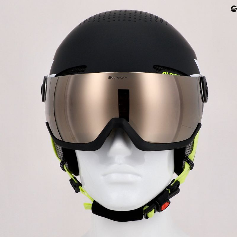 Căști de schi pentru copii Alpina Zupo Visor Q-Lite charcoal/neon matt 14