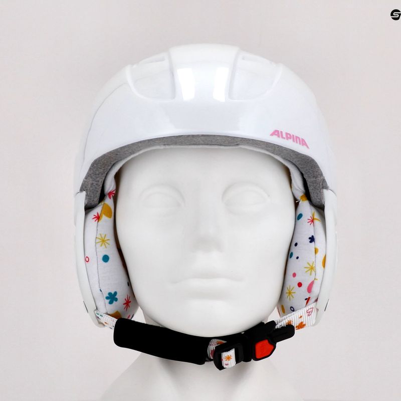 Căști de schi pentru copii Alpina Carat white/deco 9
