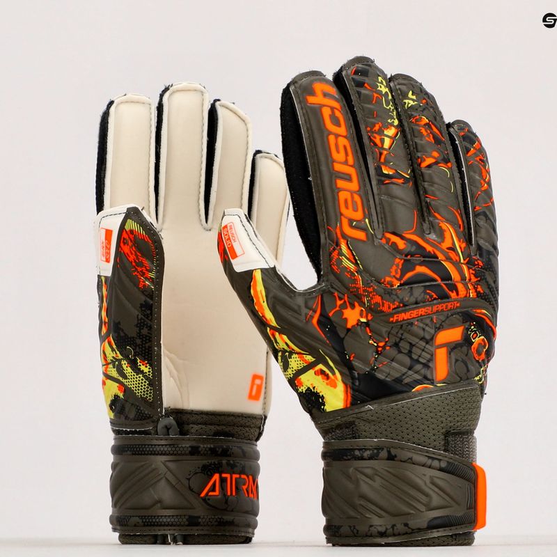 Mănuși de portar pentru copii Reusch Attrakt Solid Finger Support Junior verzi 5372010-5556 9