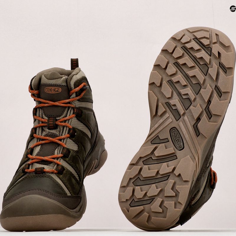 Cizme de trekking pentru bărbați KEEN Circadia Mid Wp verde-maro 1026766 19