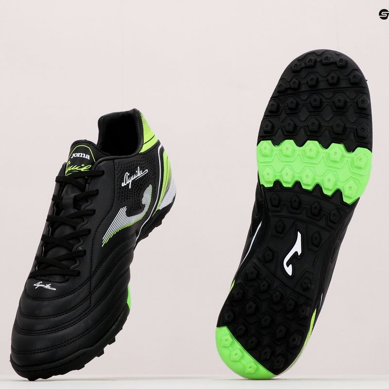 Ghete de fotbal Joma Aguila TF pentru bărbați, negru/verde fluor 14