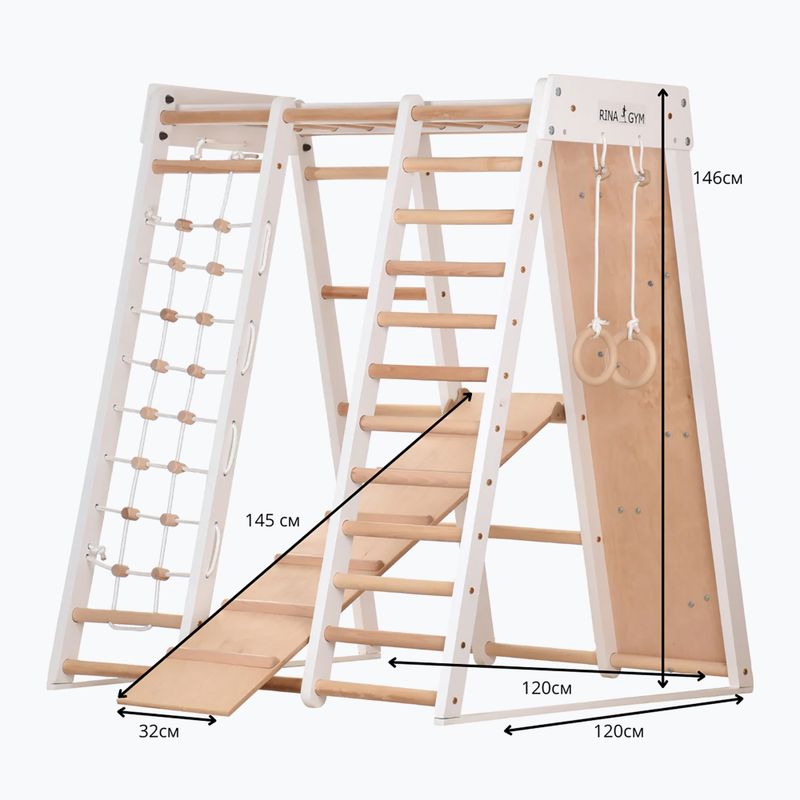 Spalier din lemn pentru gimnastică RINAGYM 5M-UPNW-SEGH white 7