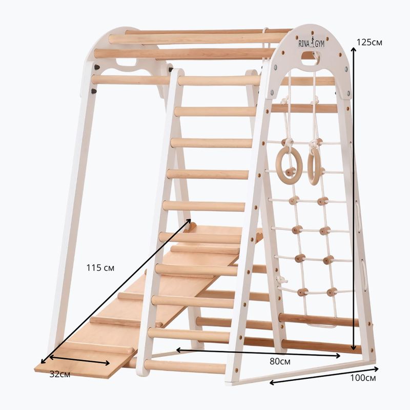 Triunghi de gimnastică din lemn RINAGYM Kids 2 white 5