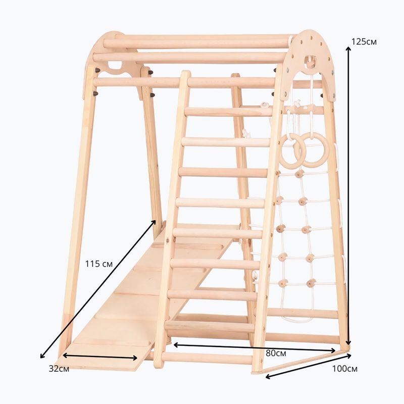 Triunghi gimnastic pentru cățărat RINAGYM Kids 2 natural 10