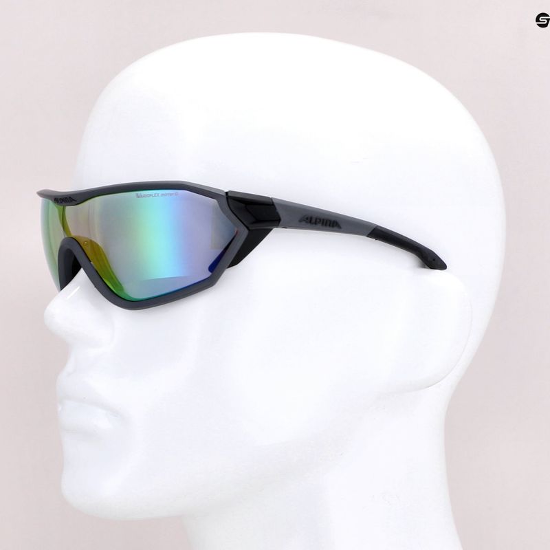 Ochelari de protecție pentru bicicletă Alpina S-Way VM coal matt black/rainbow mirror 7
