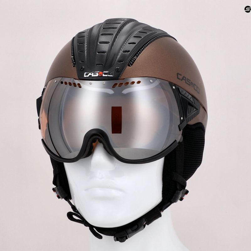 Cască de schi CASCO SP-2 Carbonic Visor maro 07.3733 11