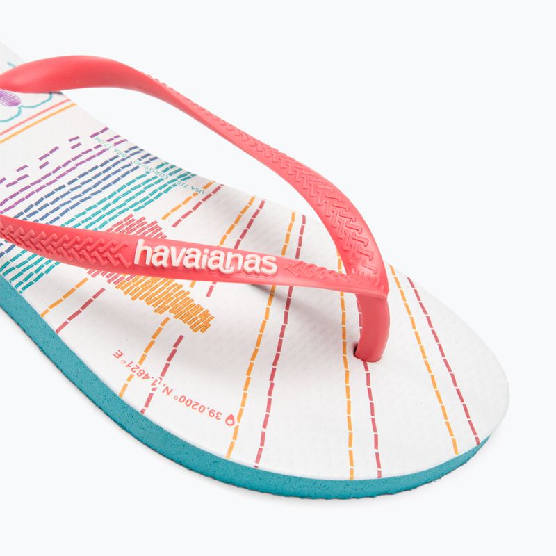 Șlapi de femei Havaianas Slim Local Soul Ibiza roșu/albastru/portocaliu 7