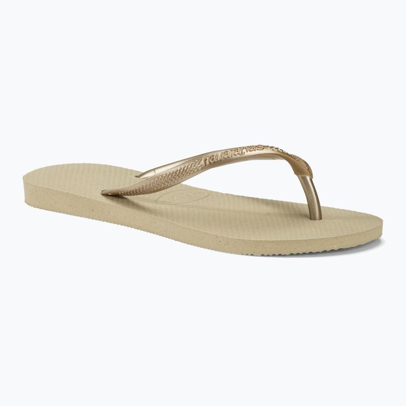 Șlapi pentru femei Havaianas Slim sand grey / light golden