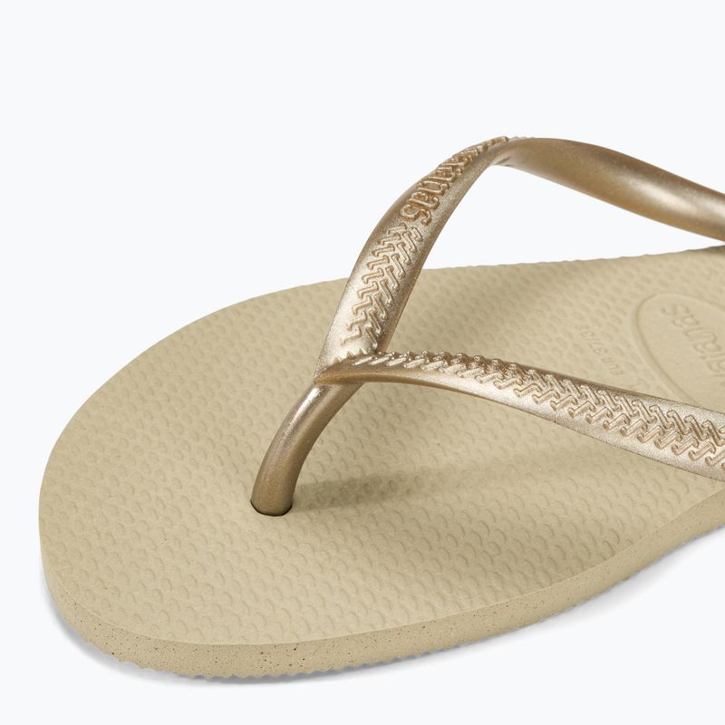 Șlapi pentru femei Havaianas Slim sand grey / light golden 7