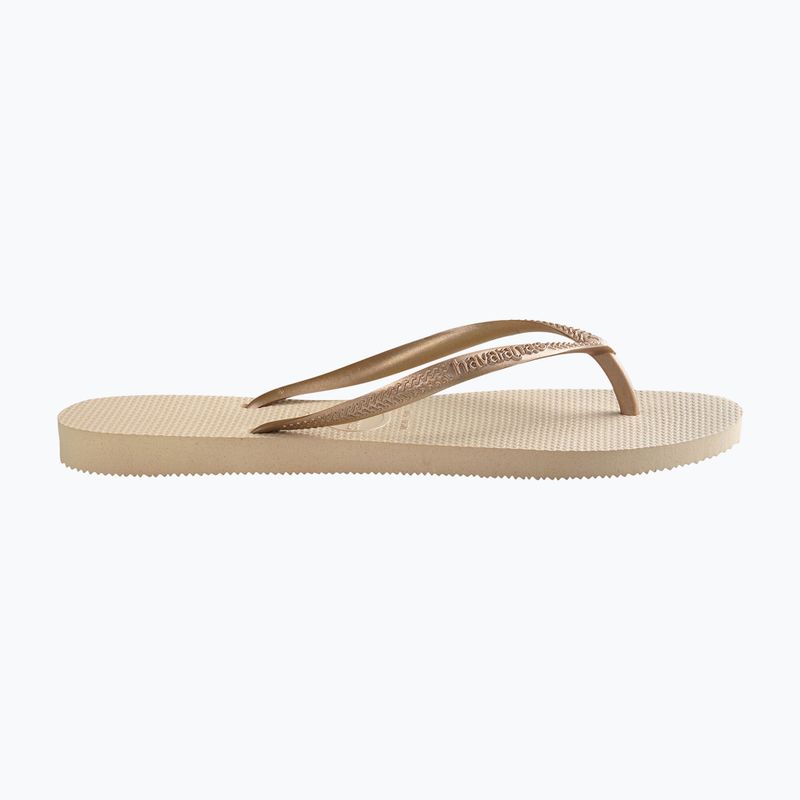 Șlapi pentru femei Havaianas Slim sand grey / light golden 9