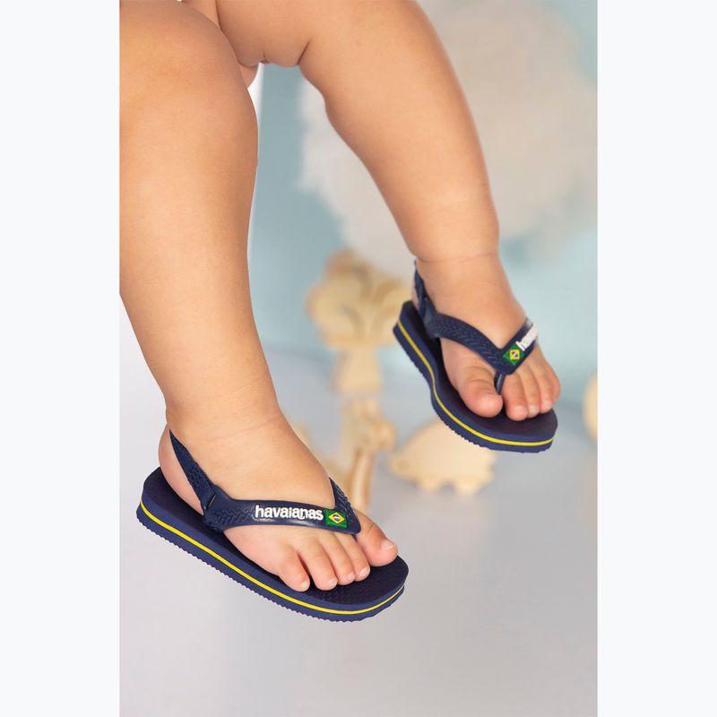 Sandale pentru copii Havaianas Baby Brasil Logo II navy blue / citrus yelloew 4