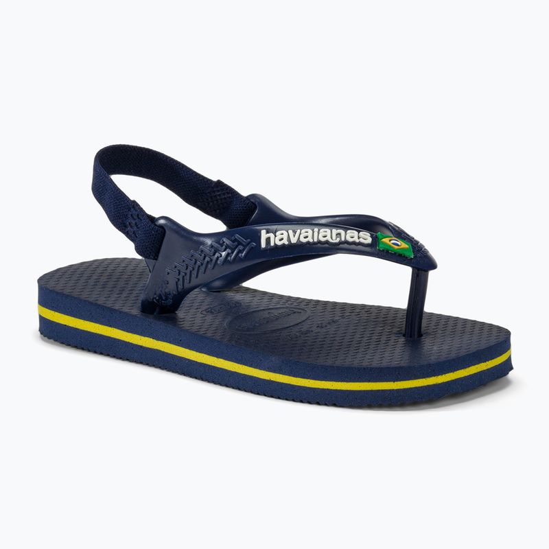 Sandale pentru copii Havaianas Baby Brasil Logo II navy blue / citrus yelloew