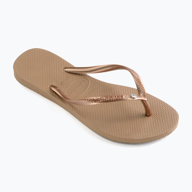 Șlapi pentru femei Havaianas Slim Crystal Sw II rode gold 9