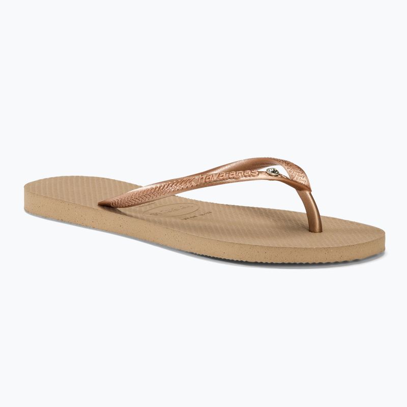 Șlapi pentru femei Havaianas Slim Crystal Sw II rode gold