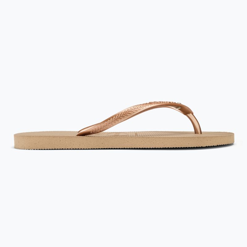 Șlapi pentru femei Havaianas Slim Crystal Sw II rode gold 2