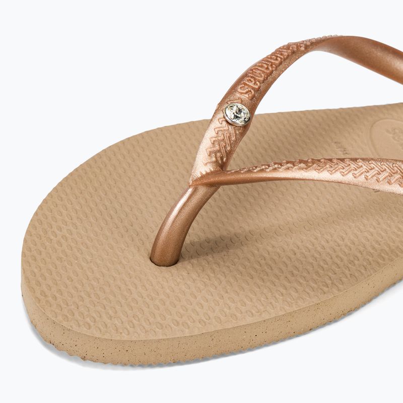 Șlapi pentru femei Havaianas Slim Crystal Sw II rode gold 7