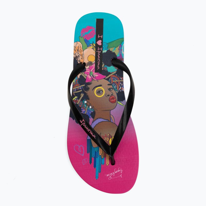 Șlapi pentru femei Ipanema Graffiti V pink/black/blue 5