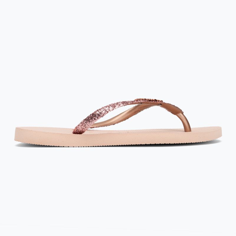 Papuci pentru femei  Havaianas Slim Glitter II ballet rose / golden blush 2
