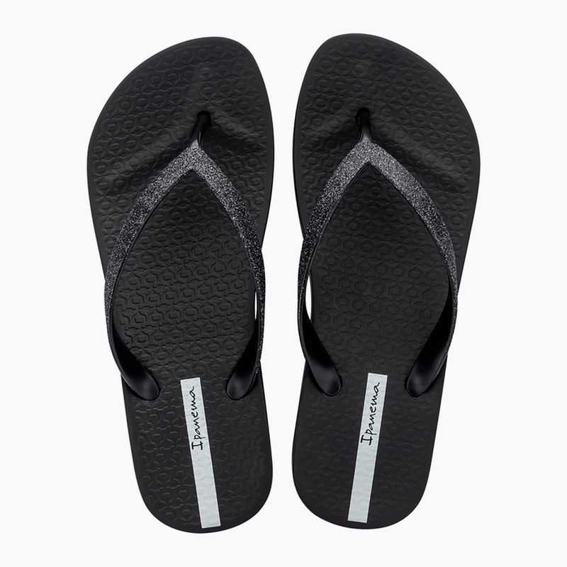 Șlapi pentru femei Ipanema Mesh Chic Plat negru/glitter negru 2
