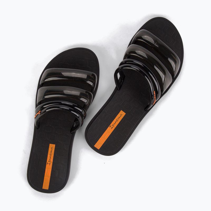 Papuci de plajă Ipanema Puffer Slide pentru femei, negru/portocaliu 8