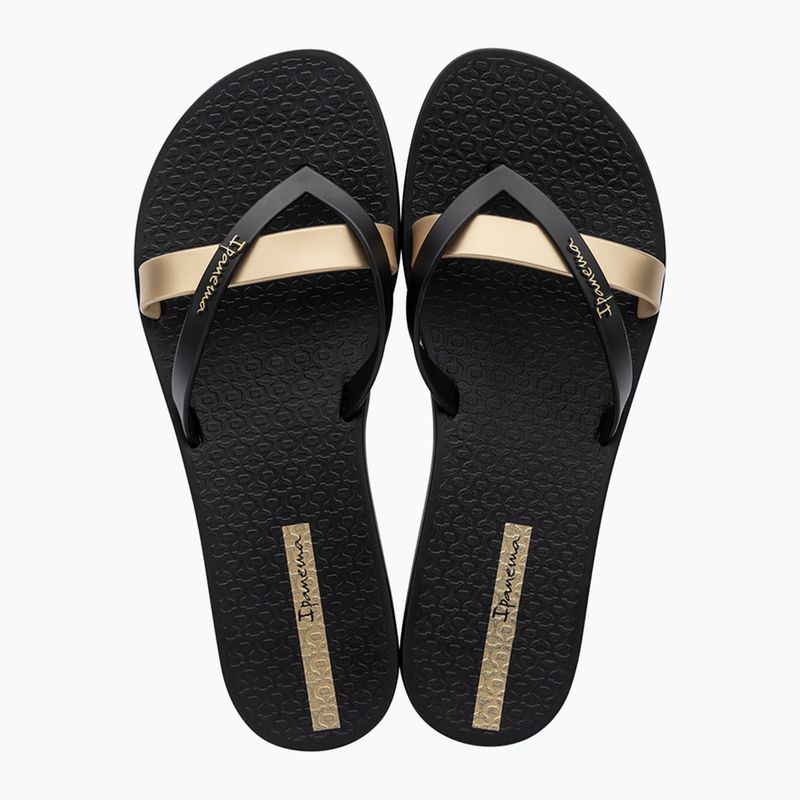 Ipanema Kirei negru / auriu flip flop pentru femei 2