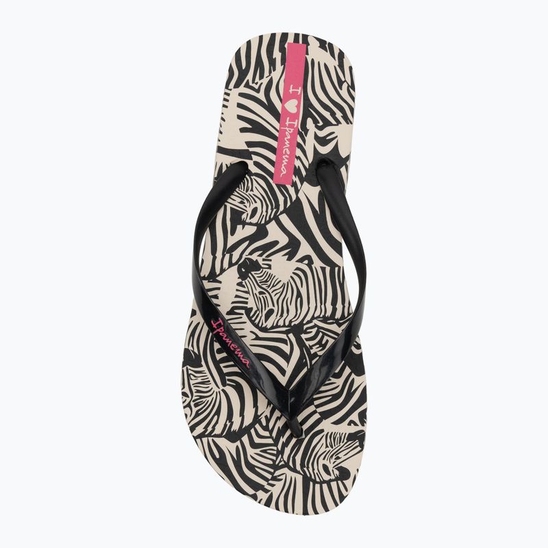 Șlapi pentru femei Ipanema Animal Print VI beige/black/pink 5