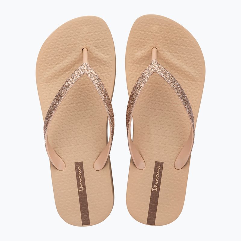 Flip flops pentru femei Ipanema Mesh Chic Plat bej/glitter bej 2