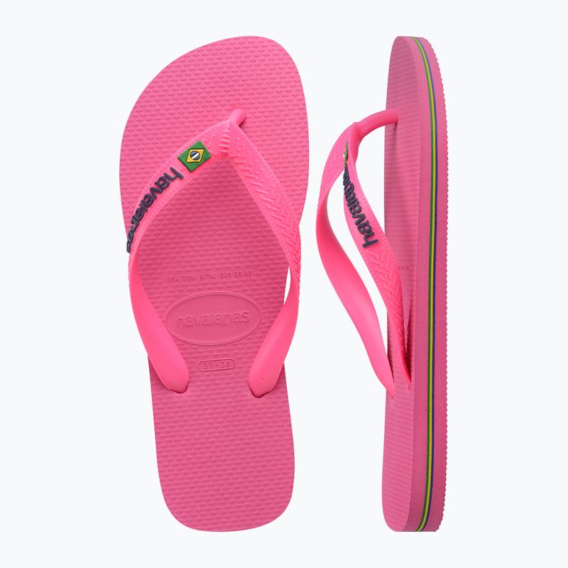 Șlapi Havaianas Brasil Logo Neon pink flux / pink flux 11