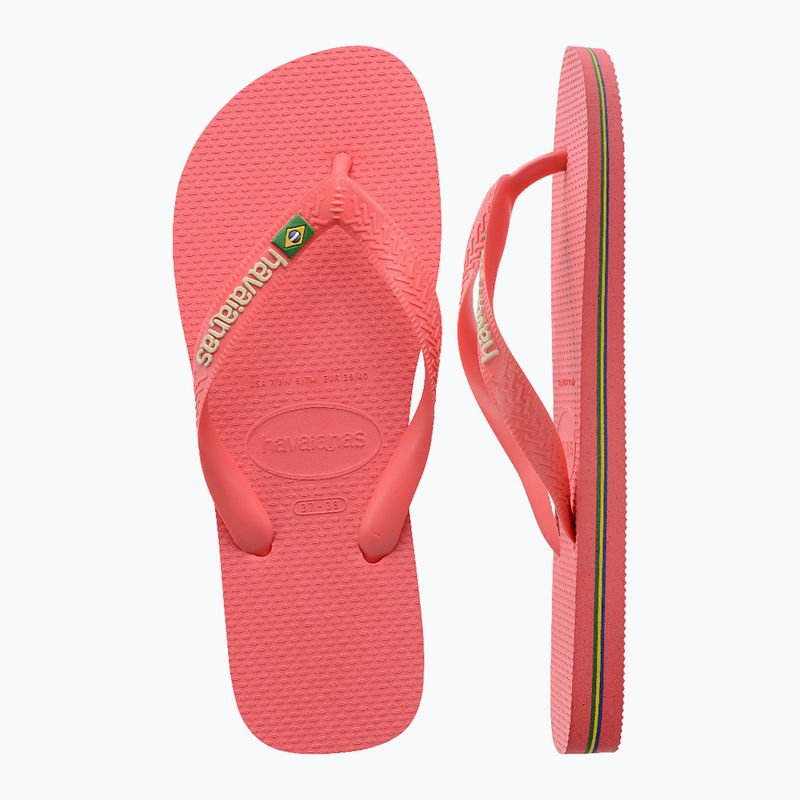 Papuci Havaianas Brasil Logo tropical coral 5