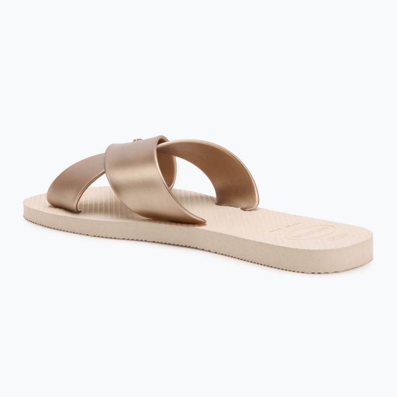 Papuci pentru femei Havaianas Aqua Metallic beige 3