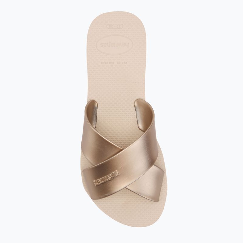 Papuci pentru femei Havaianas Aqua Metallic beige 5