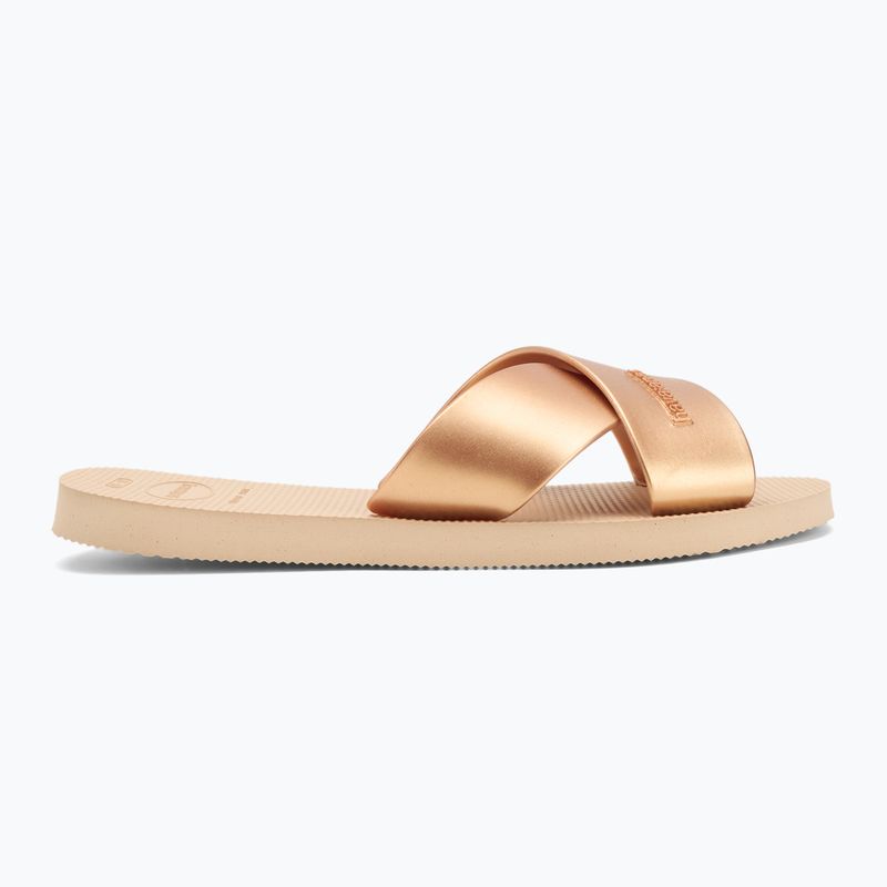 Papuci pentru femei Havaianas Aqua Metallic golden 2