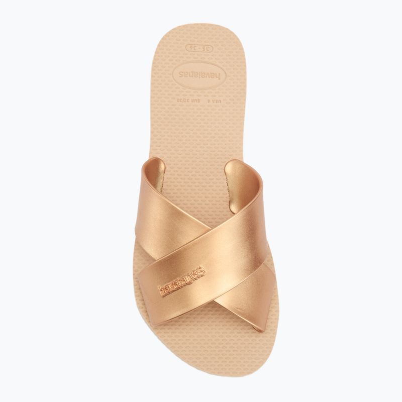 Papuci pentru femei Havaianas Aqua Metallic golden 5
