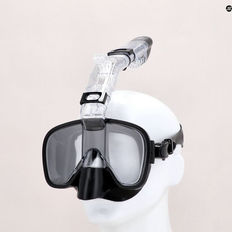 Set de snorkeling AQUASTIC Mască + Tub negru SMFK-01SC