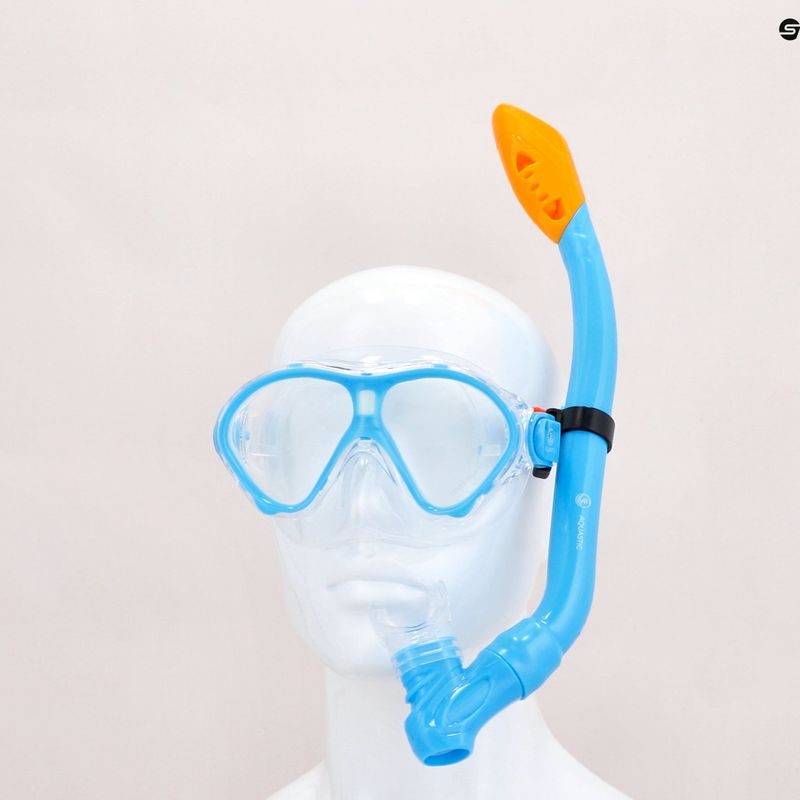 Set de snorkeling pentru copii AQUASTIC Mască + Aripioare + Tub albastru MSFK-01SN 25