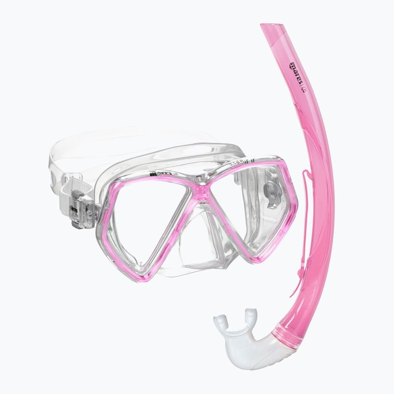 Set de snorkeling pentru copii Mares Combo Zephir Junior pink/clear