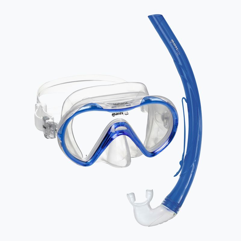 Set de snorkeling pentru copii Mares Combo Seahorse royal blue/clear