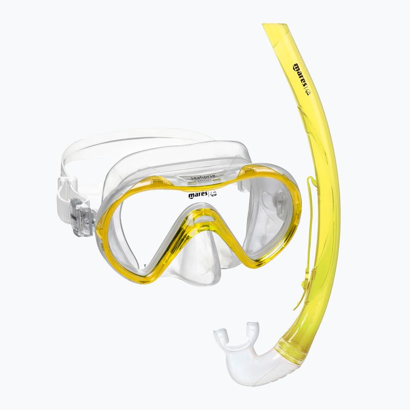Set de snorkeling pentru copii Mares Combo Seahorse yellow/clear