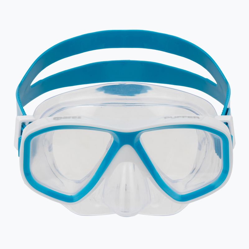 Mască de scufundări Mares Puffer aqua white/clear 2