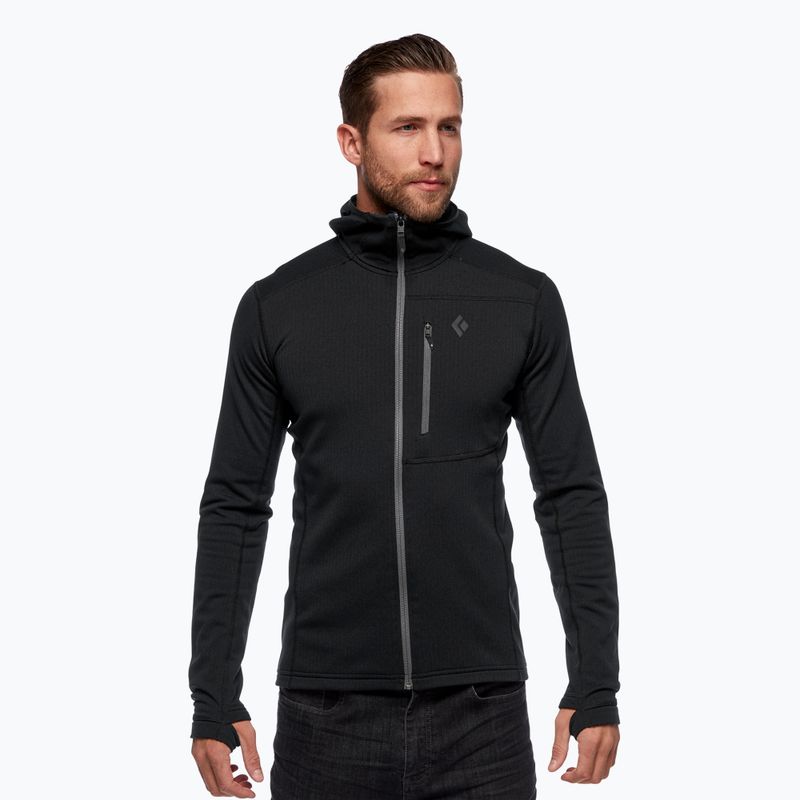 Hanorac de trekking pentru bărbați Black Diamond Coefficient Fleece Hoody negru AP7440200002LRG1