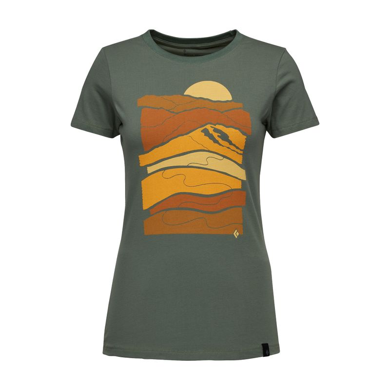 Tricou de alpinism pentru femei Black Diamond Leveled Landscape verde AP7302493053LRG1 4