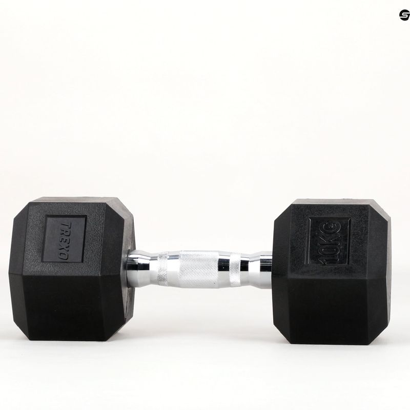 Ganteră cauciucată TREXO Hex HXD100 10 kg 9