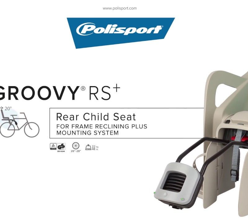 POLISPORT Groovy RS+ scaun de bicicletă pentru copii negru FO 8640700001 8
